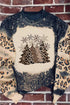 Black Christmas Tree Leopard Color Block Pullover Sweatshirt